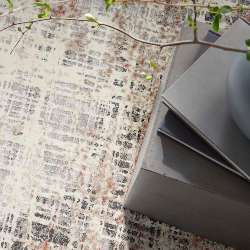 Nourison Infinity 7&#39;10&quot; x 9&#39;10&quot; Rust and Multicolor Area Rug, , large