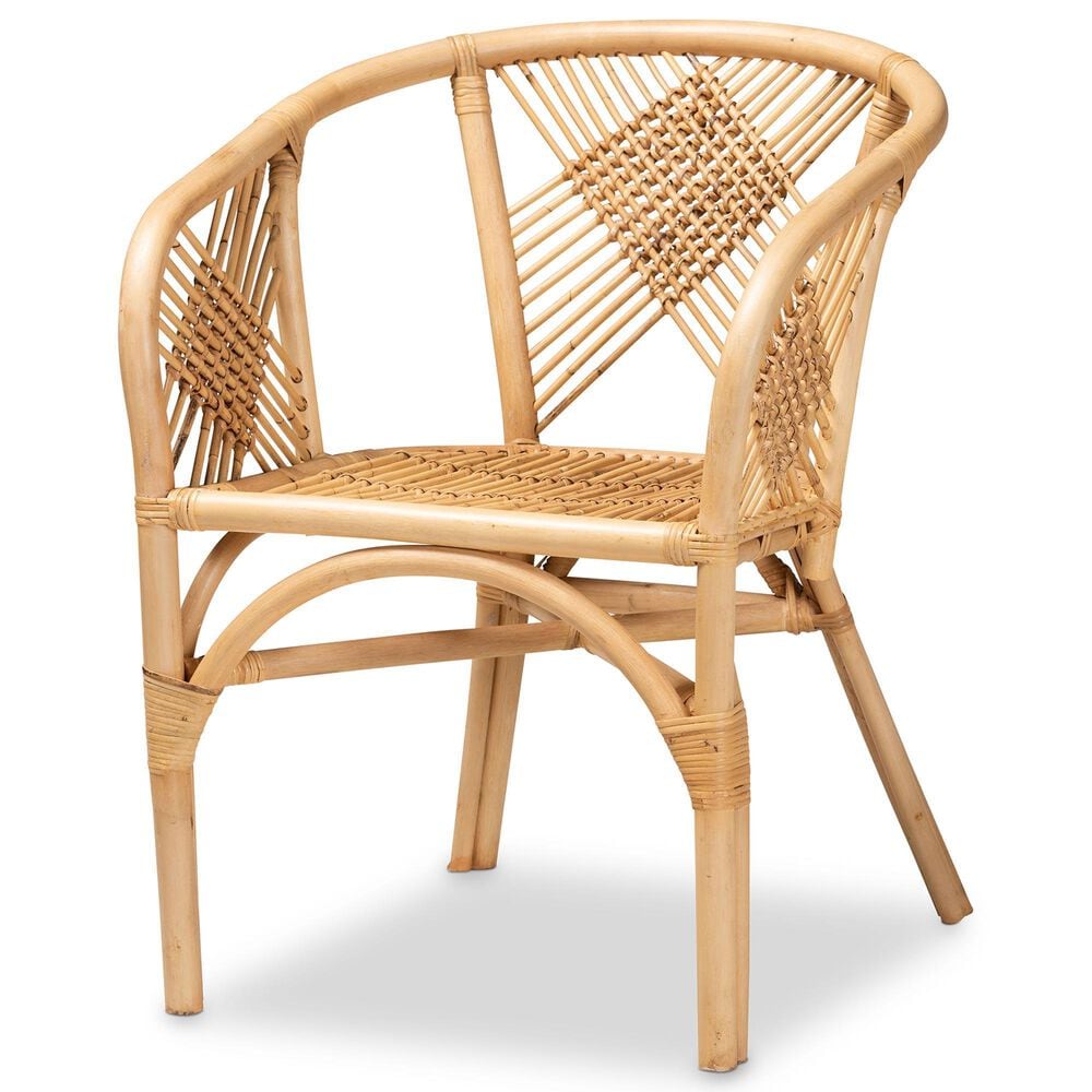 Baxton Studio Kagama Arm Chair in Natural Brown, , large