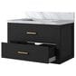 Lexora Home Castor 30" Single Bathroom Vanity in Black with 2 cm White Carrara Marble Top and Rectangular Sink, , large