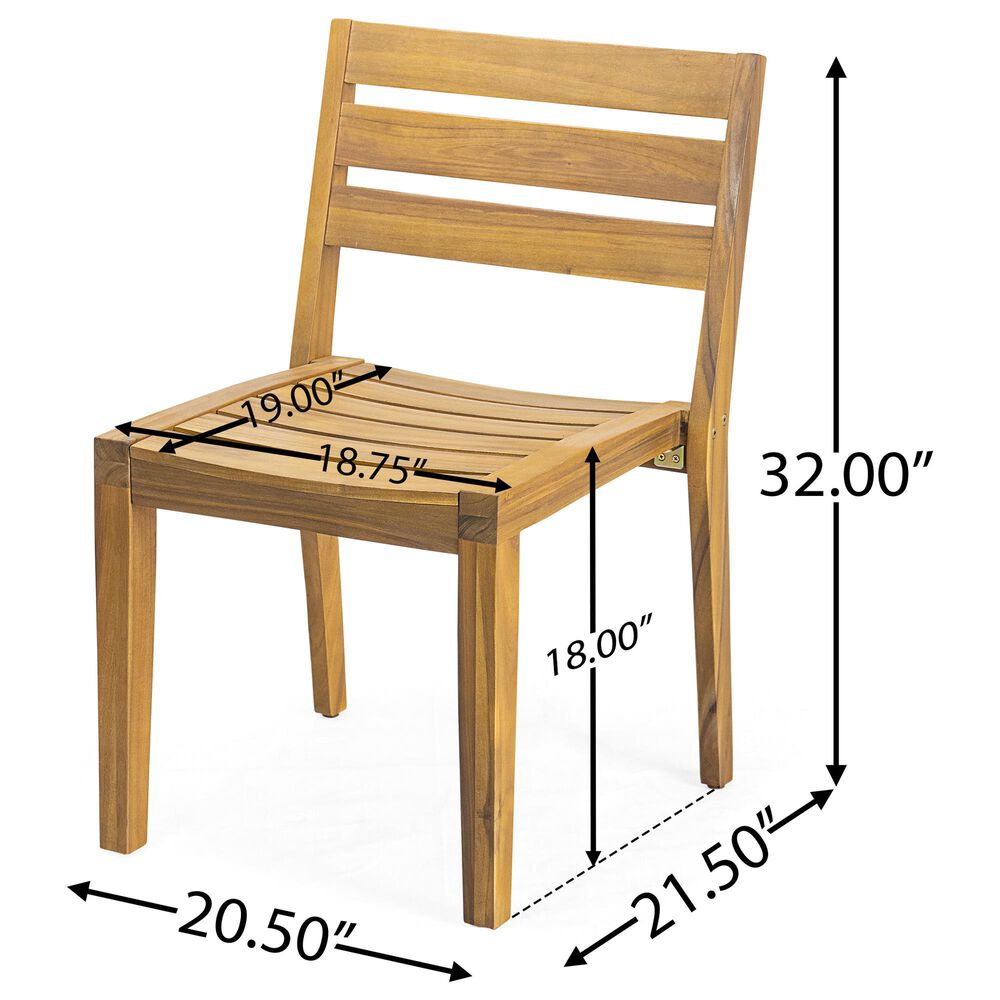 Hearth and Haven 3-Piece Outdoor Bistro Set with Round Table in Teak, , large