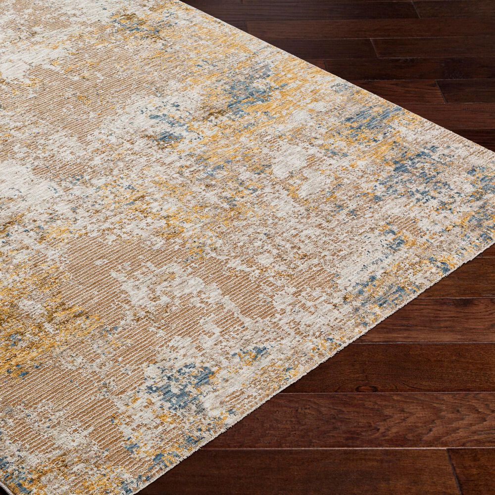 Surya Reina Cream, Light Gray, Light Brown, Tan, Denim and Mustard 2'7" x 7'3" Runner, , large