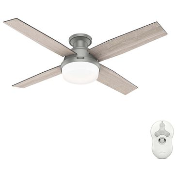 Hunter Dempsey Low Profile 52" Ceiling Fan with Lights in Matte Silver, , large