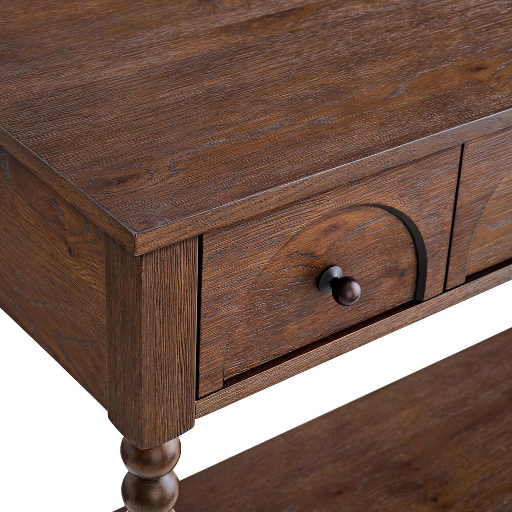 Forma &amp; Co Turn Wood Sofa Table in Cocoa Brown, , large