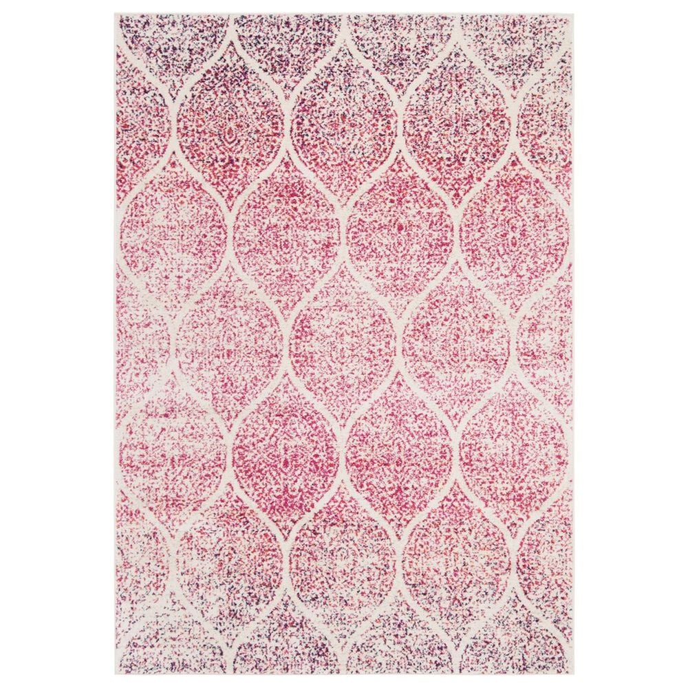Safavieh Madison MAD604R 5"1" x 7"6" Cream and Fuchsia Area Rug, , large