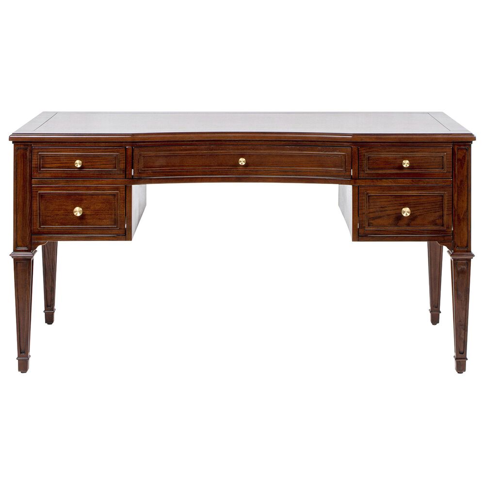 Jennifer Taylor Home Dauphin 5-Drawer Executive Desk in Walnut Brown, , large
