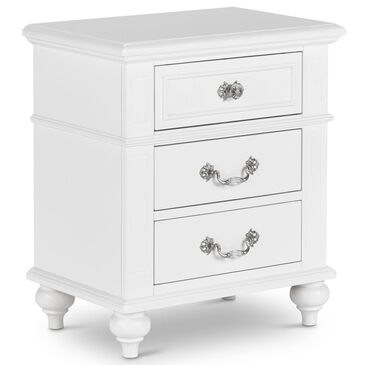 Elements International Direct Ship Annie 3-Drawer Nightstand in White, , large