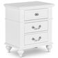 Elements International Direct Ship Annie 3-Drawer Nightstand in White, , large