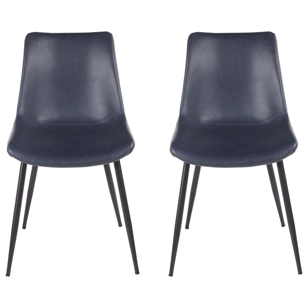 LumiSource Durango Side Chair with Blue Upholstered in Black (Set of 2), , large