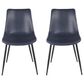 LumiSource Durango Side Chair with Blue Upholstered in Black (Set of 2), , large