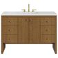 James Martin Hudson 48" Single Bathroom Vanity in Honey Oak with 3 cm Parisien Bleu Silestone Top and Rectangular Sink, , large