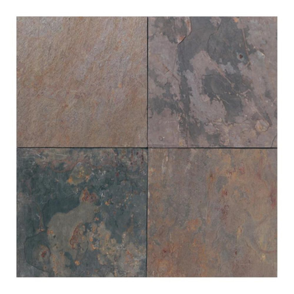 Dal-Tile Slate 12" x 12" Natural Cleft Stone Tile in Indian Multicolor, , large