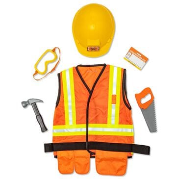 Melissa & Doug Construction Worker Costume Role Play Set, , large
