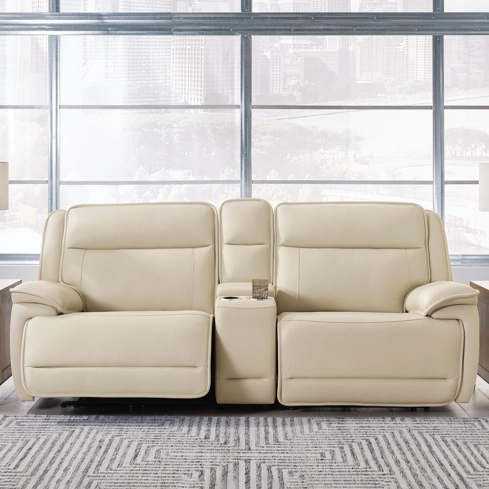 Ashley Double Deal 3-Piece Power Symmetrical Reclining Sectional Loveseat with Console in Almond, , large