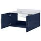 Lexora Home Geneva 36" Single Bathroom Vanity in Navy Blue with 2 cm White Quartz Top and Rectangular Sink, , large