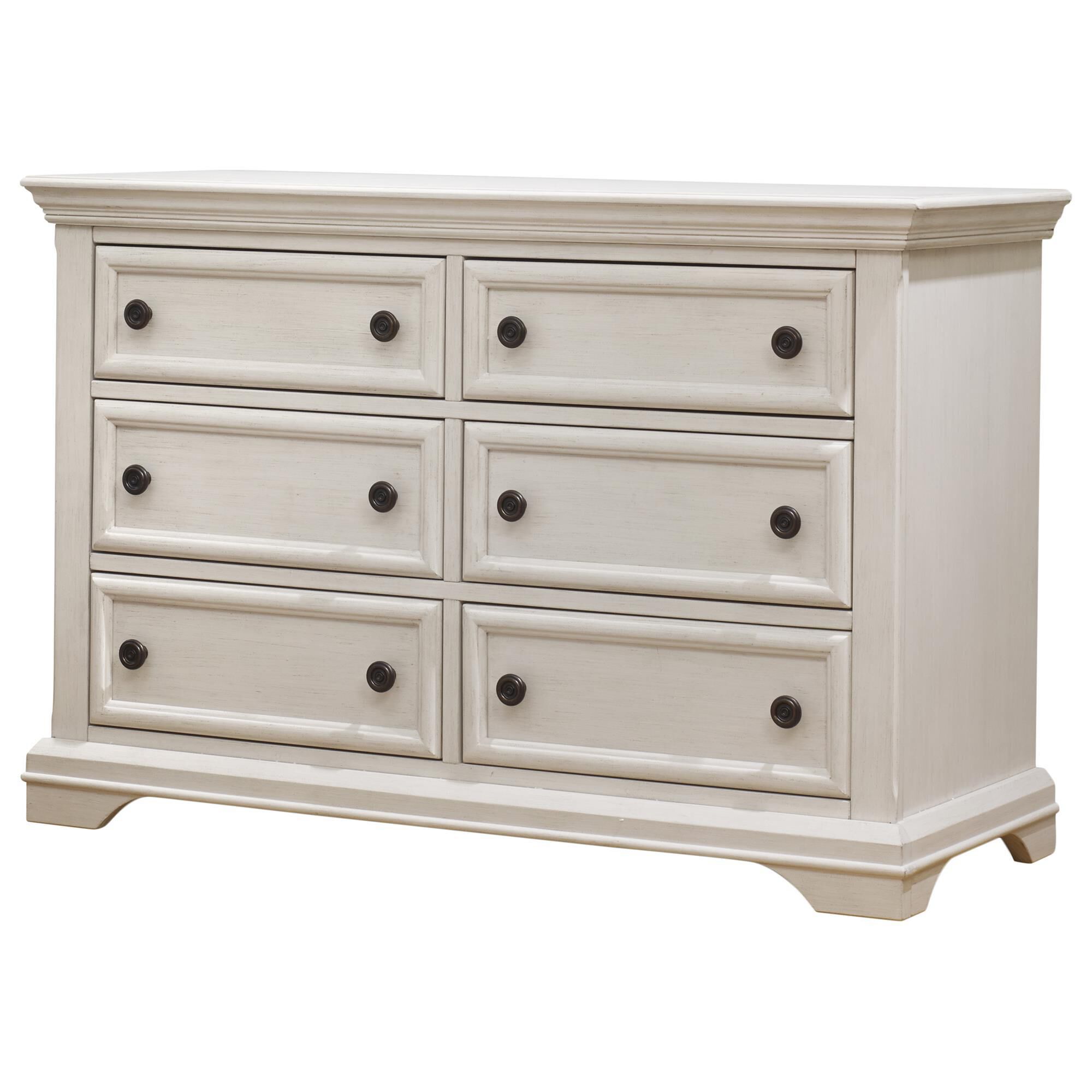 Sorelle Portofino 6 Drawer Double Dresser in Brushed Ivory NFM