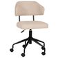 Linon Home Decor Tristan Swivel Office Chair with Beige Cushion in Black, , large