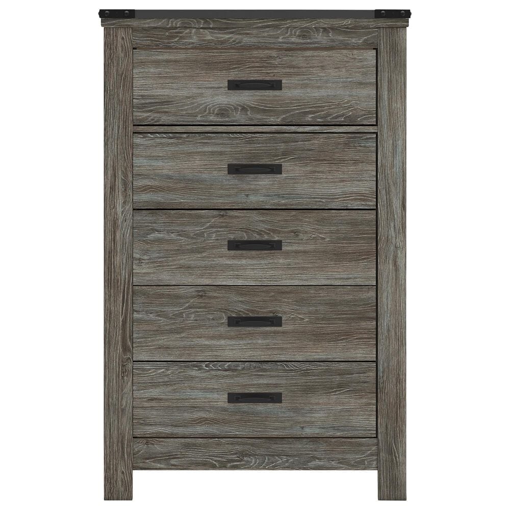 Ashley Frandern 5-Piece Twin Storage Bedroom Set in Rustic Warm Gray, , large