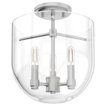 Hunter Sacha 3-Light Semi-Flush Mount in Brushed Nickel, , large