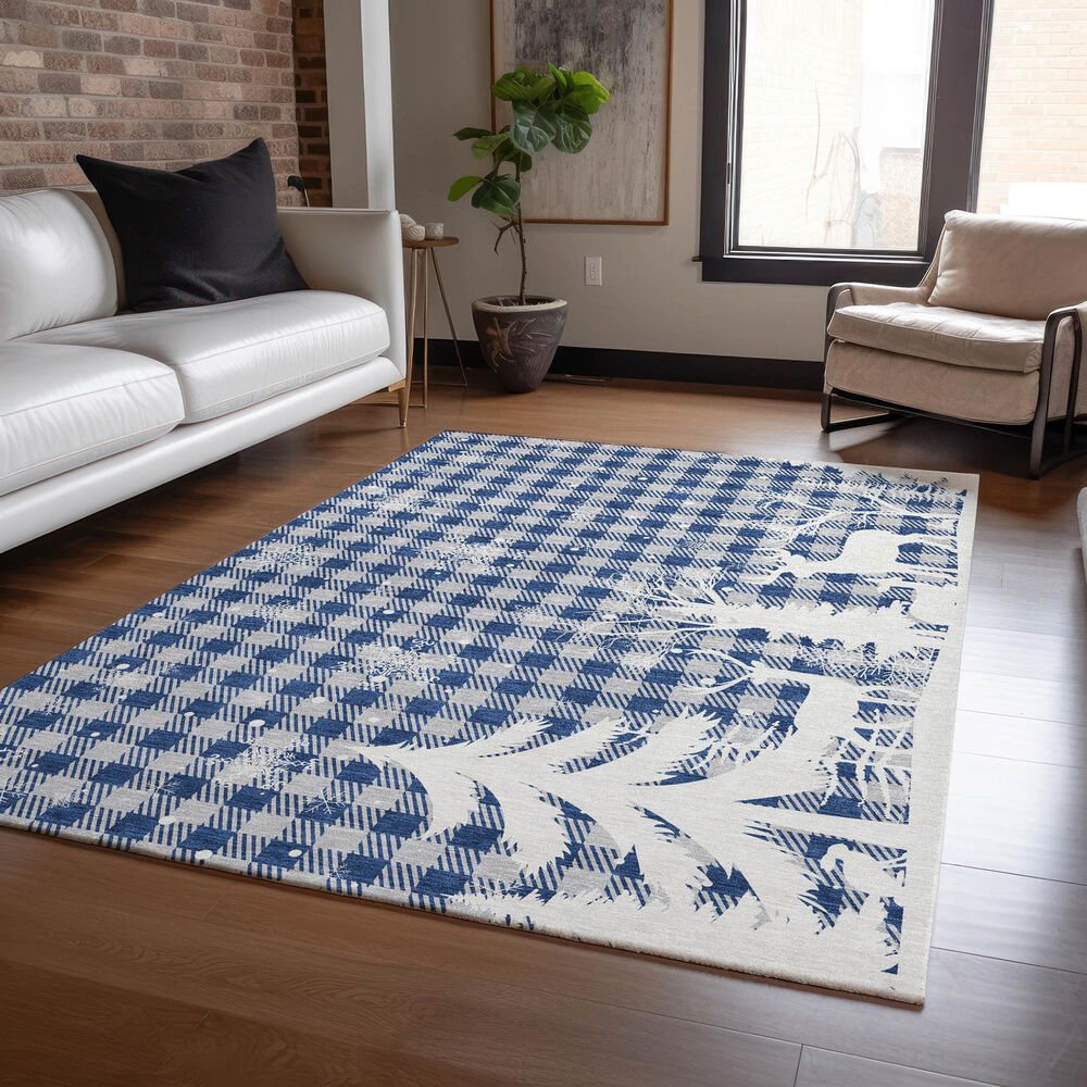 Dalyn Rug Company Wonderland WN32 5&#39; x 7&#39;6&quot; Blue Indoor/Outdoor Area Rug, , large