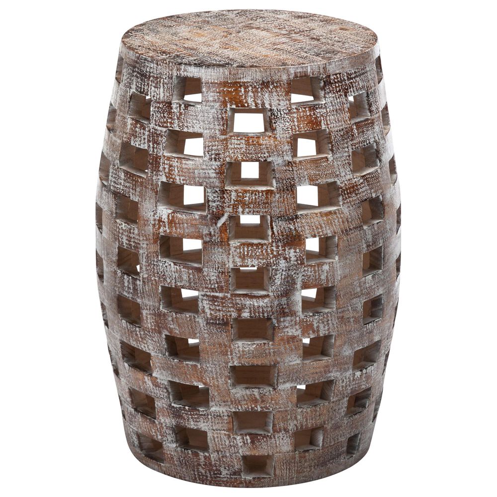 Boraam Industries Hampton 26" Side Table in Weathered Walnut, , large