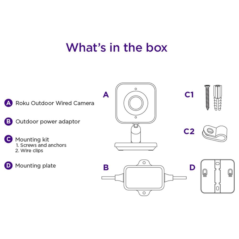 Roku Outdoor Wired Camera in White, , large