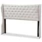 Baxton Studio Cadence King Wingback Headboard in Greyish Beige, , large