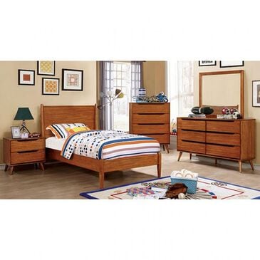 Furniture of America Lennart 5-Piece Full Bedroom Set in Oak, , large