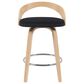 Armen Living Sonia Swivel Counter Height Stool with Black Upholstery in Oak, , large