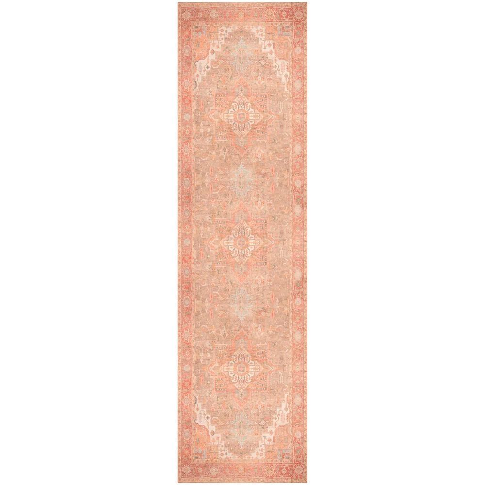 Nourison Vintage Washables Coral and Taupe 2"2" x 8" Runner, , large
