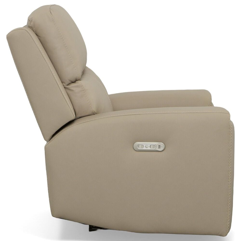 Flexsteel Jarvis Power Recliner with Headrest in Parchment, , large