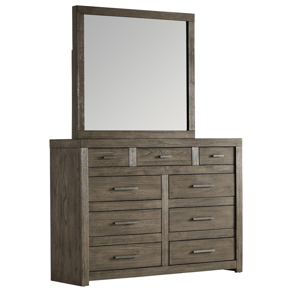 Riva Ridge Modern Loft 9 Drawer Chesser and Mirror in Greystone, , large