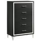 Coaster Lucia 5-Drawer Chest in Black and Chrome, , large