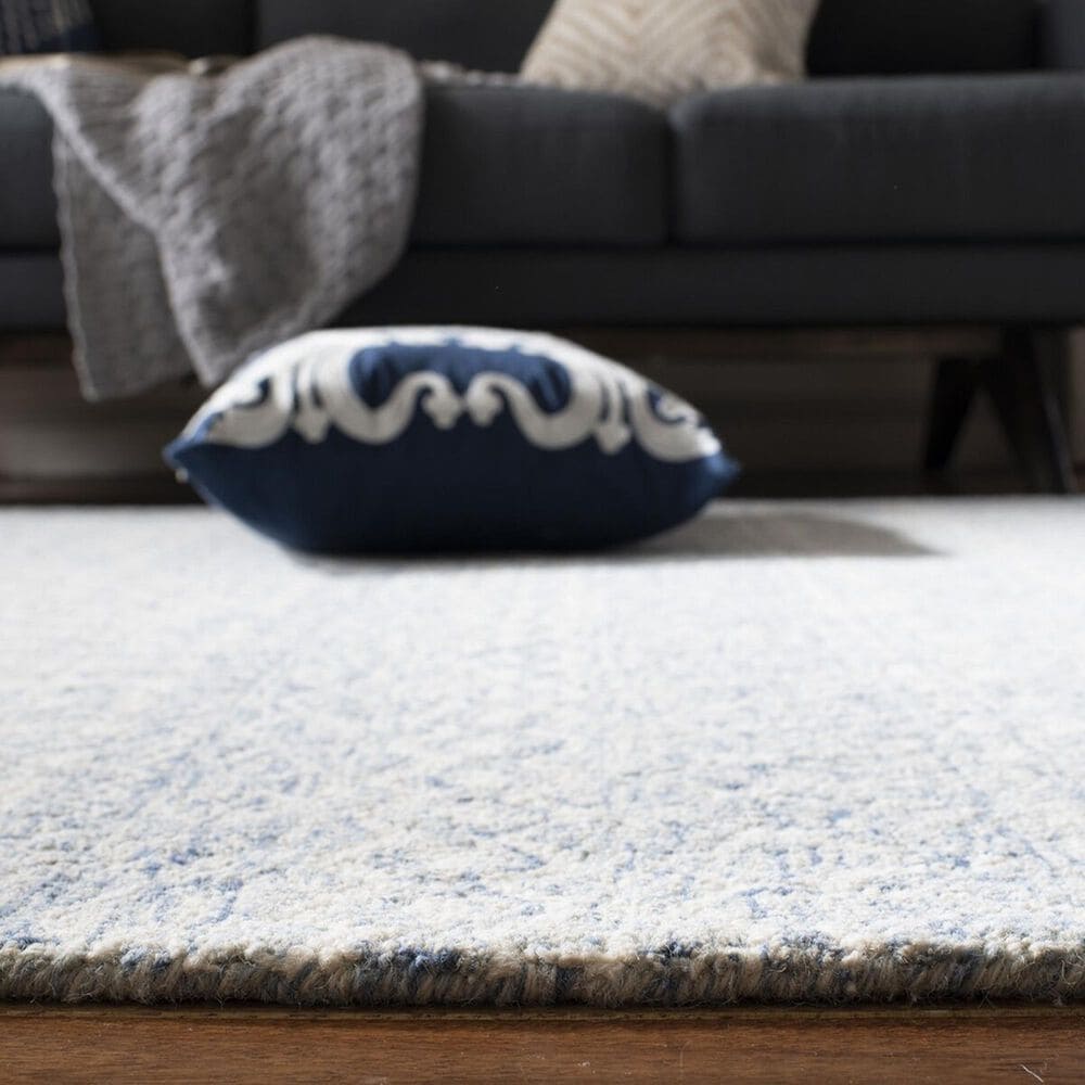 Safavieh Micro-Loop MLP502M 2&#39;3&quot; x 11&#39; Blue and Ivory Runner, , large