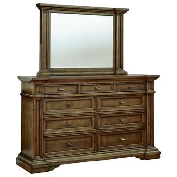 Millenium Frantanna 9 Drawer Dresser and Mirror in Brown, , large