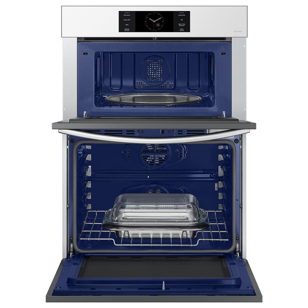 Samsung Bespoke 2-Piece Kitchen Package with White Bespoke 30" Combination Wall Oven and Black 36" Induction Cooktop, , large