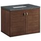 James Martin Vanities Amberly 30" Single Bathroom Vanity in Mid-Century Walnut with 3 cm Parisien Bleu Quartz Top and Rectangular Sink, , large