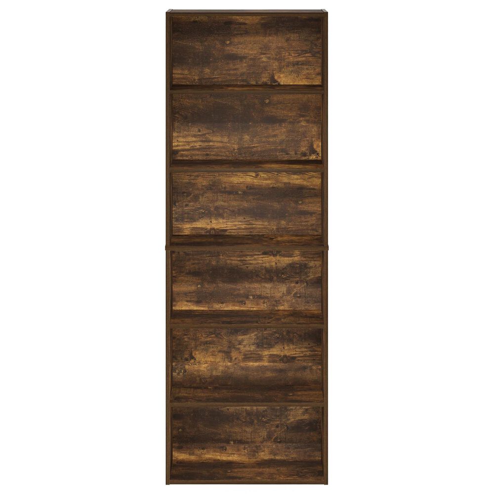 HOMLUX 6-Tier Free Standing Open Storage Bookcase in Amber Pine, , large