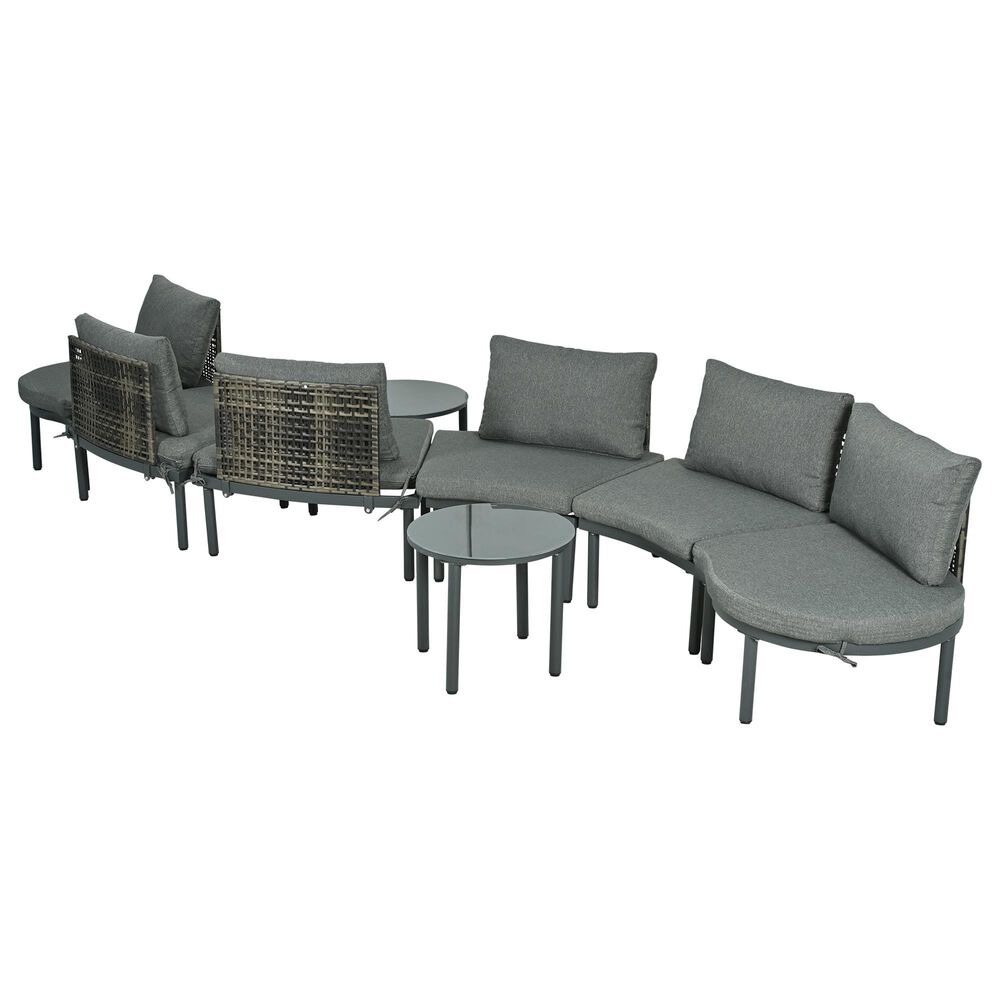 HOMLUX 8-Piece Patio Sofa Furniture Set in Gray, , large