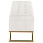 Lumisource Midas Storage Bench with White Velvet Cushion in Gold, , large