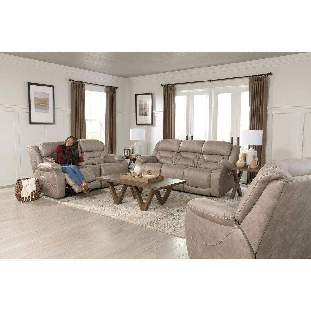 HomeStretch Skywalker Power Reclining Loveseat in Fog, , large