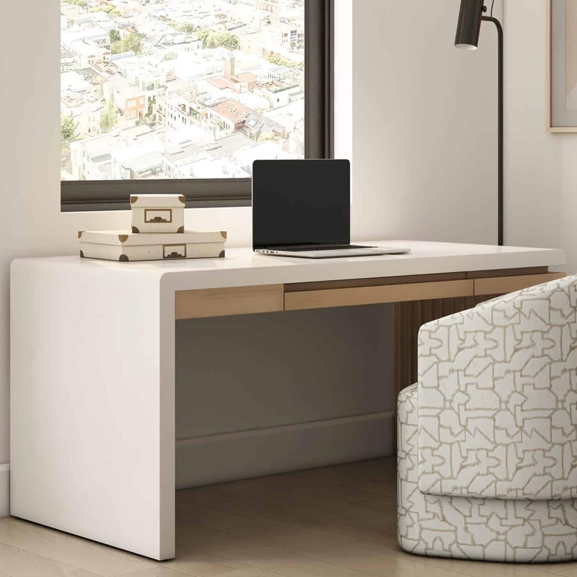 Chunky white desk cheap