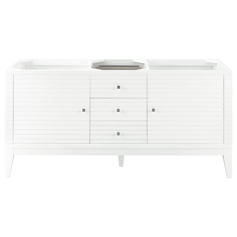 James Martin Linear 59" Double Vanity Cabinet in Glossy White, , large