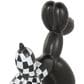 Maple and Jade 2-Piece Dog Balloon Decorative Sculpture Set with Checkered Accents in Matte Black and White, , large