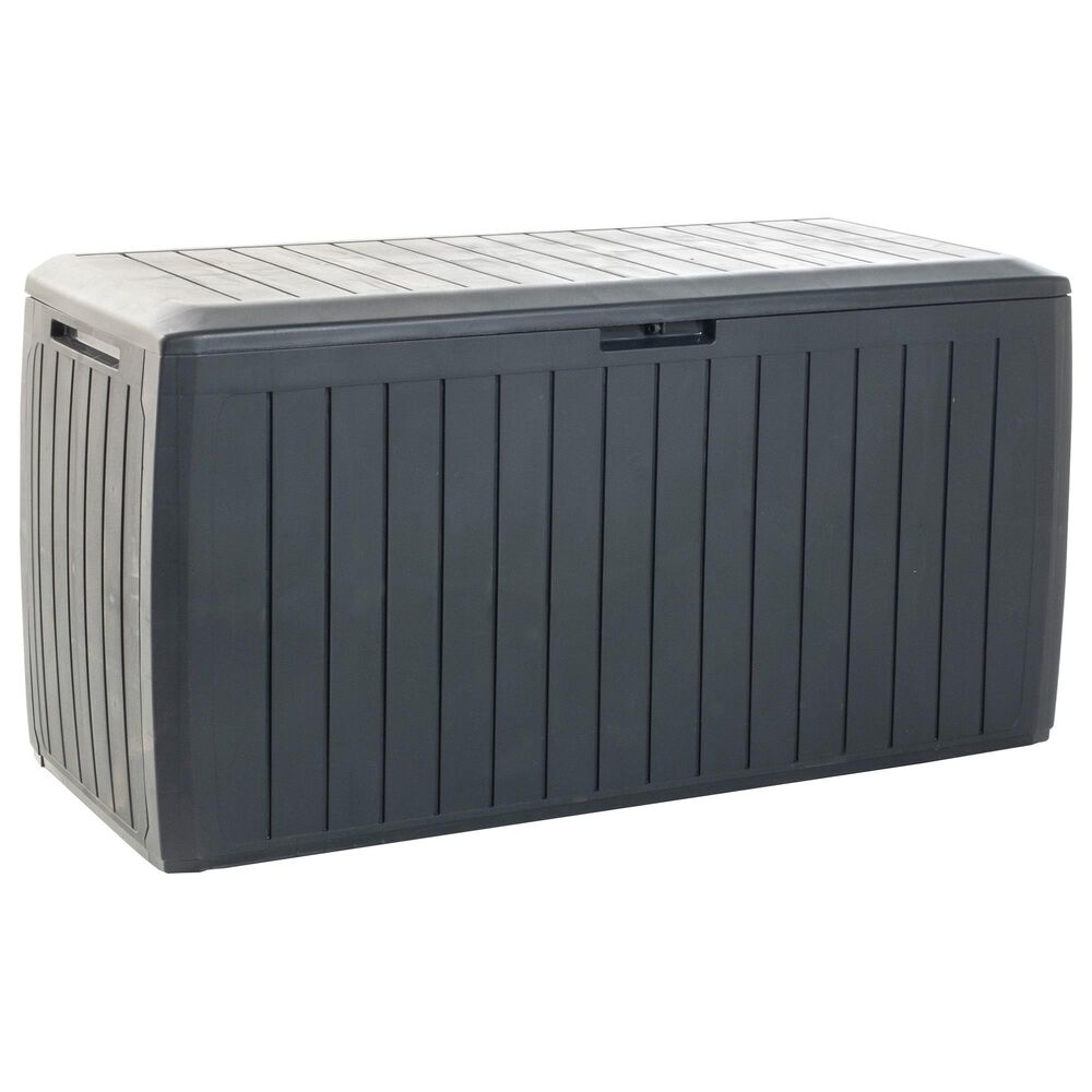 Alfresco Home Urban Board Home and Garden Storage Box with Wheels in Black, , large
