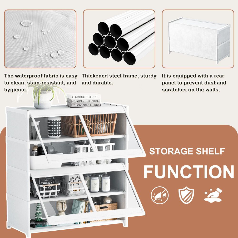 HOMLUX 5-Tier Storage Cabinet with Adjustable Shelves in White, , large