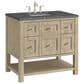 James Martin Vanities Breckenridge 36" Single Vanity in Whitewashed Oak with 3 cm Parisien Bleu Quartz Top, , large