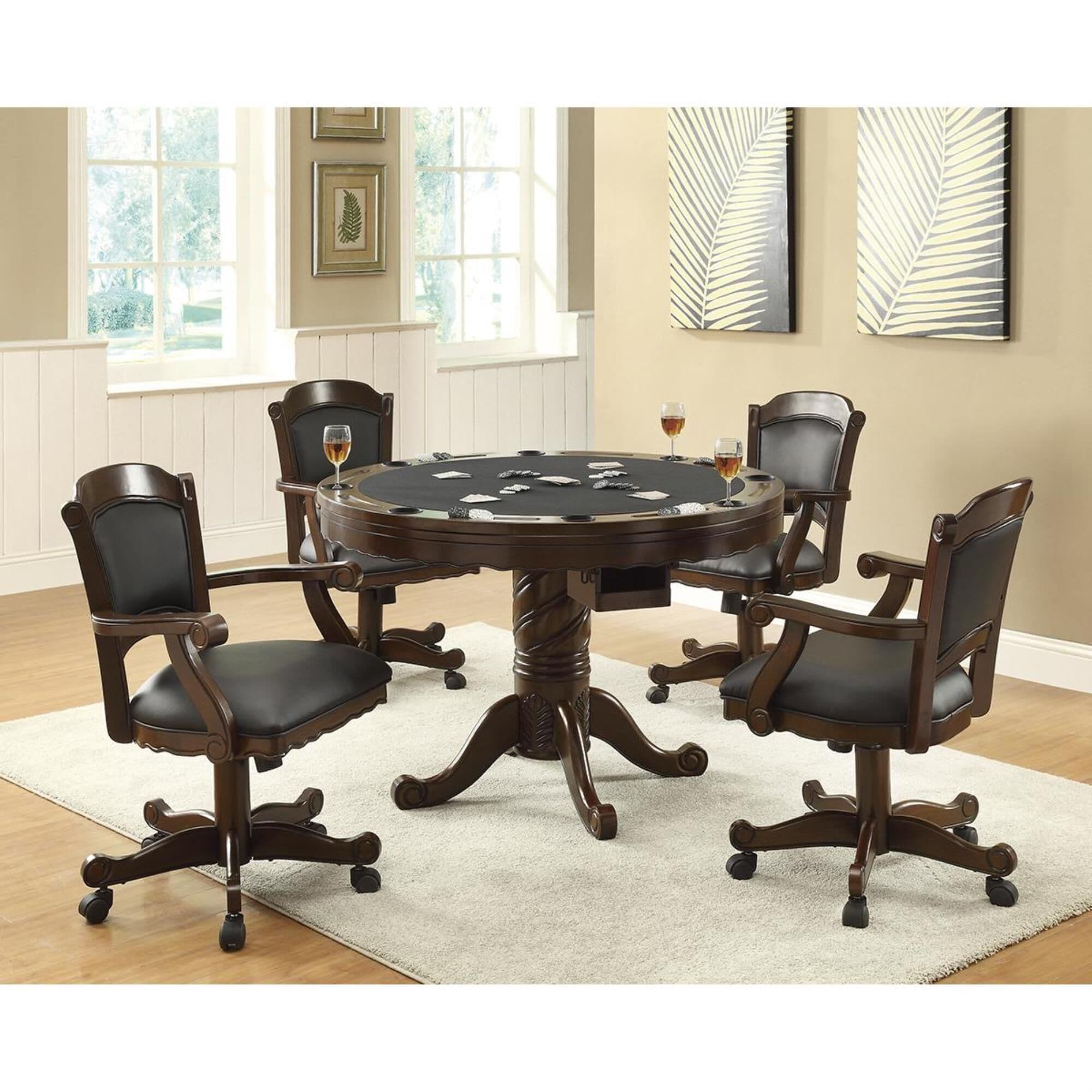 Pacific Landing Turk Game Chair with Casters in Brown Cherry NFM