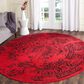 Safavieh Adirondack ADR101F-4R 4" x 4"  Red/Black Round Rug, , large