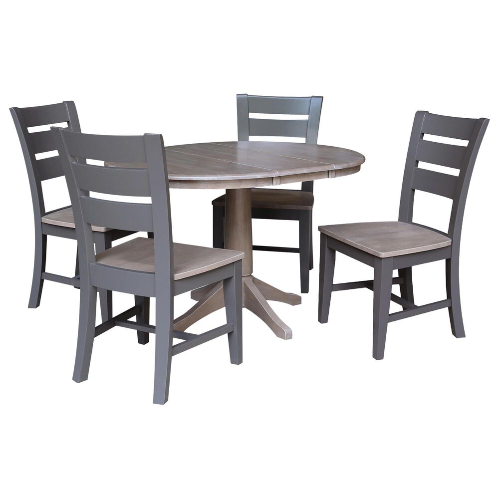 International Concepts 5-Piece Oval Dining Set in Graywashed and Clay Taupe, , large