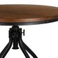 Linon Home Decor Hawkford Adjustable Round Bar Table in Brown and Gunmetal - Table Only, , large